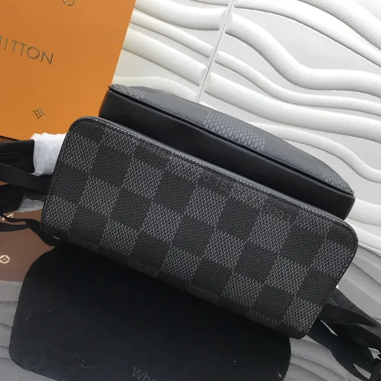 View 3 of Damier Graphite Luxe Backpack â€“ Signature Texture, Everyday Utility