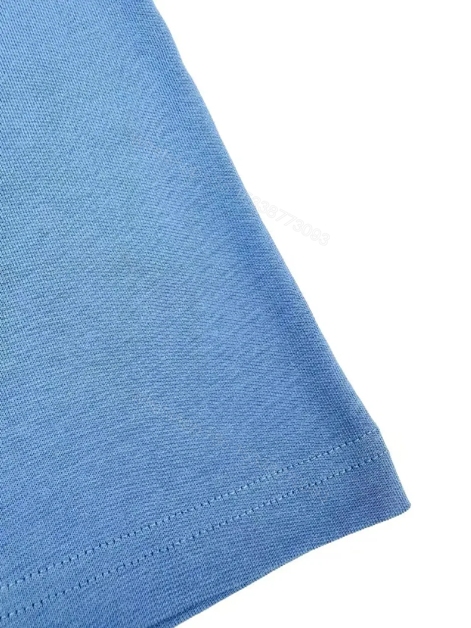 View 12 of Light Blue Short-Sleeve Crew Neck Tee with Black Horse Logo