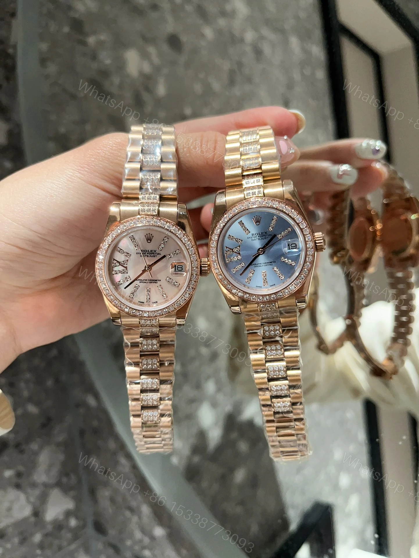 View 5 of Rolex Datejust Diamond In Rose Gold With Blue Dial 31Mm