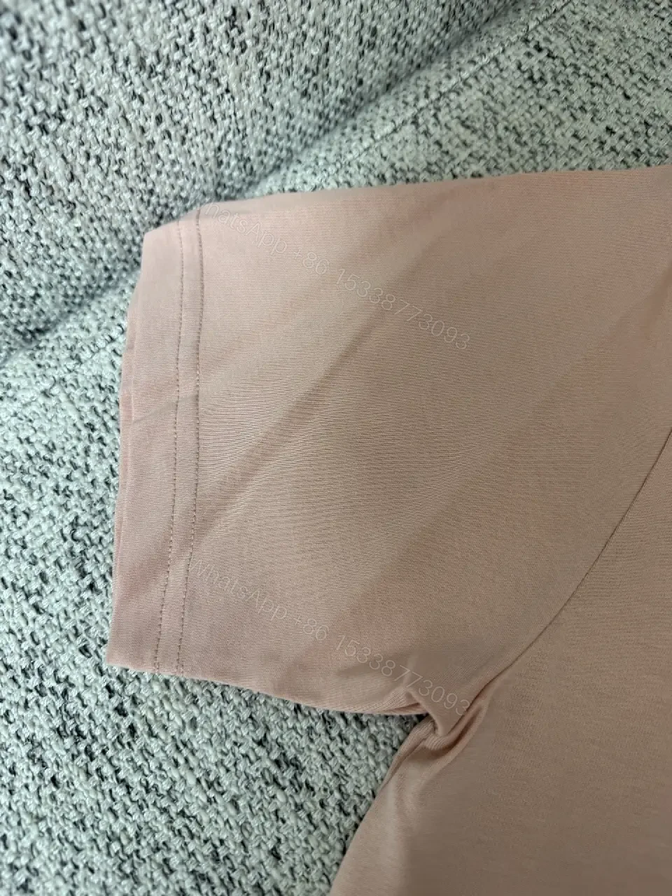 View 4 of Soft Pink Cotton Tee – Subtle Luxe Casual Essential
