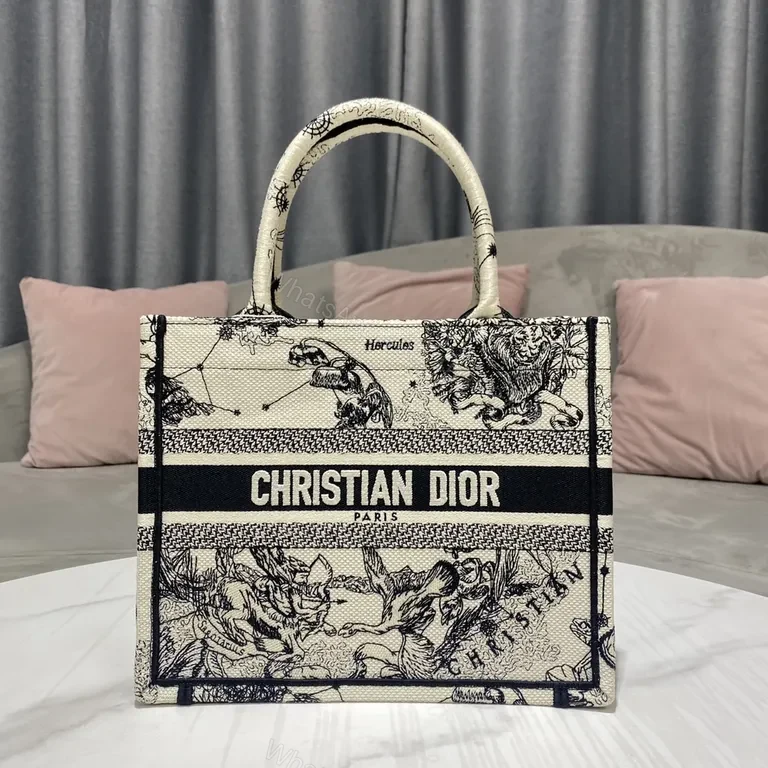 Statement Pattern Tote: Graphic Dior-Inspired Canvas Tote — view 1
