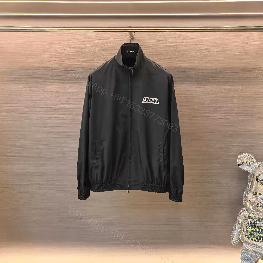 Black Satin Windbreaker: Minimalist, Subtle branding, Packable jacket — view 1