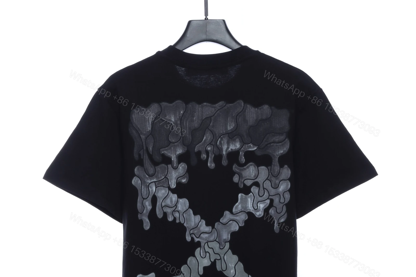 View 3 of Off-White Melting Arrow Print T-Shirt Black Grey