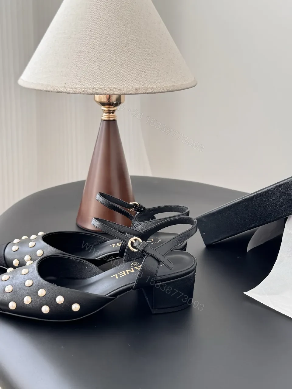 View 2 of Pearl-Detail Slingback Heels: Sophisticated Modern Luxury