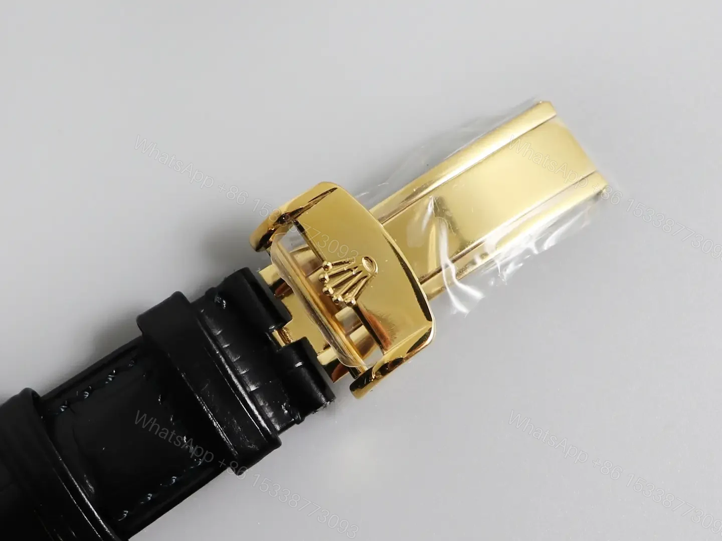 View 7 of Fake Rolex Day-Date Champagne Diamond Premium Leather Strap 36MM ROLEX-DD36-CHAMP-DIA