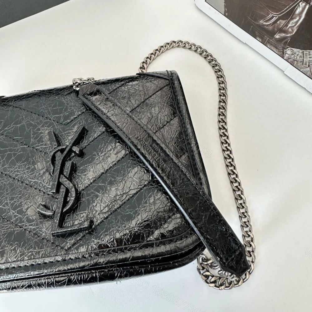 View 6 of Saint Laurent Niki Vintage Chain Wallet Black 19Cm