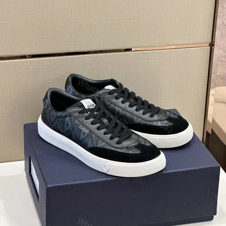View 2 of Monogram-Patterned Luxury Sneaker: Dior-Inspired, All-Day Comfort