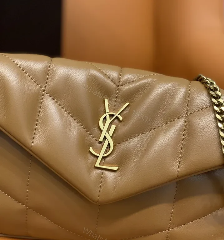 View 2 of Quilted Tan Calfskin Crossbody: Luxury, Subtle YSL-Inspired