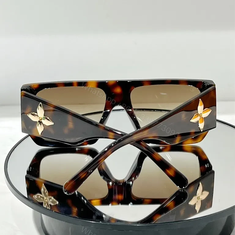 View 4 of Tortoiseshell Acetate Oversized LV Sunglasses - Designer Edge