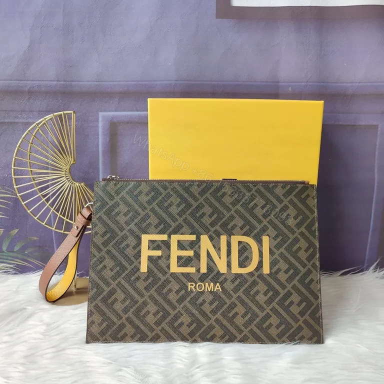 View 2 of Monogrammed Leather Carryall: Luxury Clutch with Fendi Signature