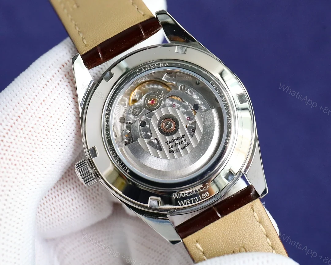 View 5 of TAG Heuer Carrera Calibre 5 39 Stainless Steel Silver Alligator WAR211B.FC6181