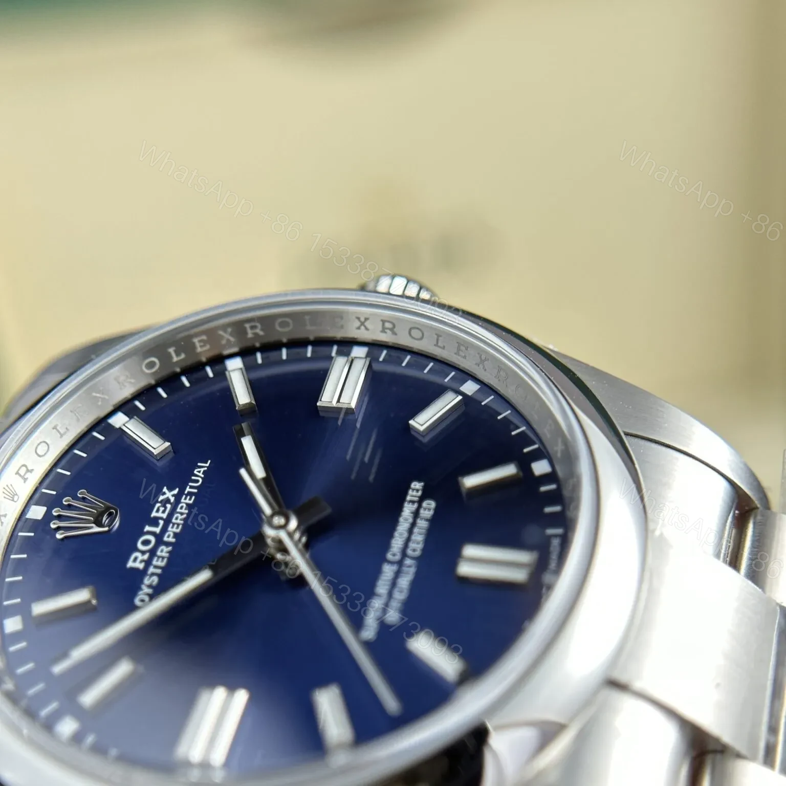 View 6 of Replica Rolex Oyster Perpetual Lady Blue Dial 126000 36 mm