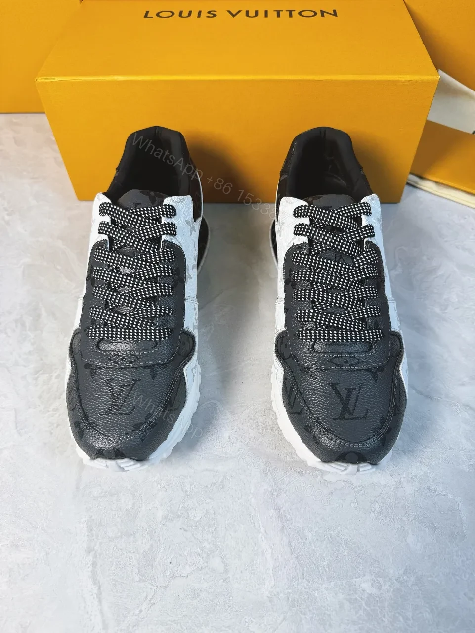 View 3 of Monochrome Wave Runner: Luxe Monogram Sneaker, All-Day Comfort