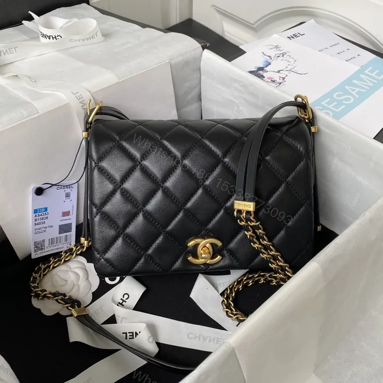 View 6 of Quilted Black Leather Shoulder Bag - Chic, All-Day Luxury