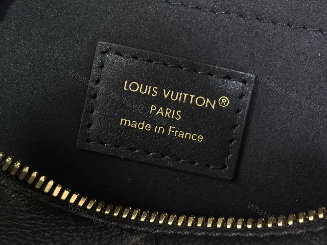 View 3 of Black Pebbled Leather Dome Handbag with Gold Details
