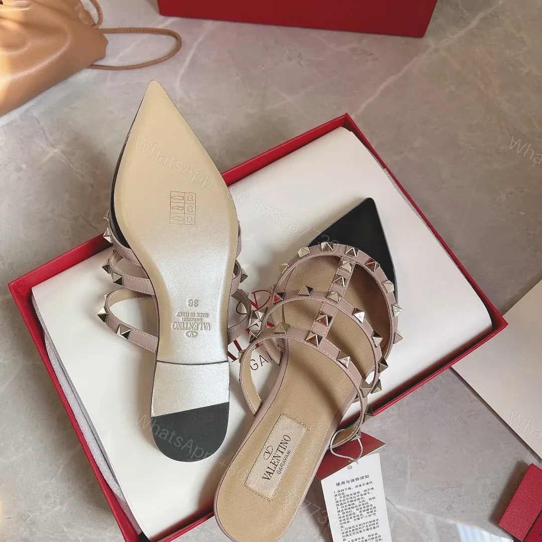 View 6 of Valentino Women Black Patent Leather Studded Mules