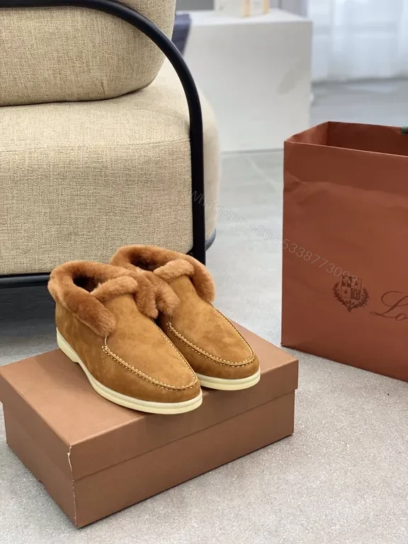View 8 of Cozy Leather Mule Slippers: Suede & Shearling Luxury Slippers