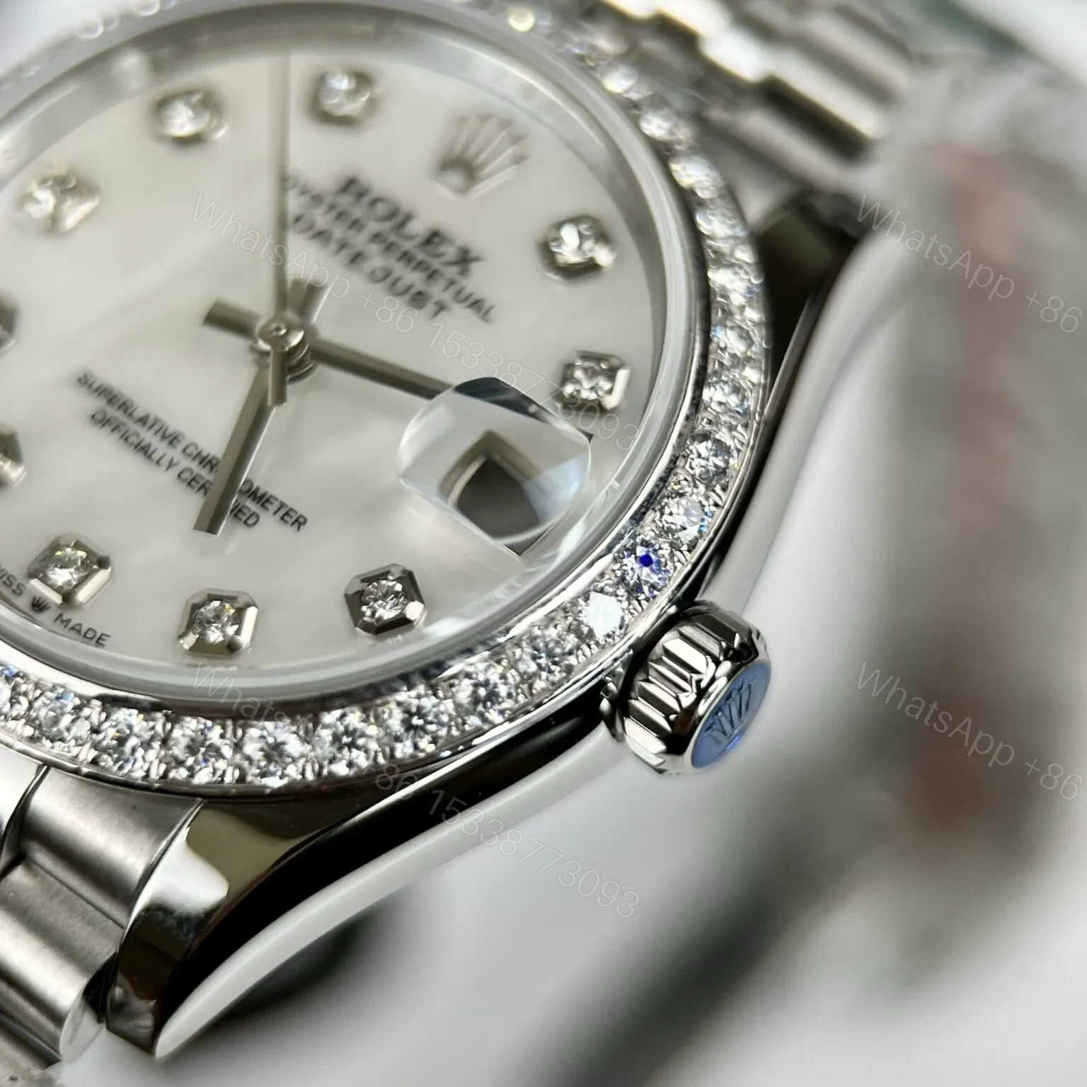 View 5 of Replica Rolex Datejust Mother of Pearl – White Dial 116244 36 mm