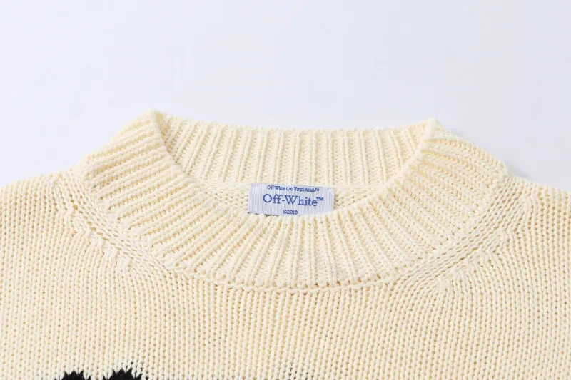 View 7 of Ivory Knit Crewneck with Bold Logo - Elevated Everyday Luxury