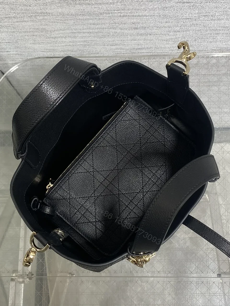 View 9 of Chic Quilted Mini Bag with Gold Charms - Versatile Luxury Bag