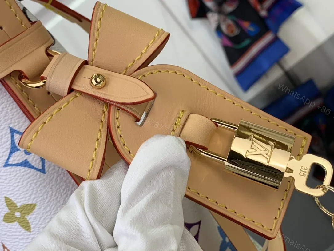 View 5 of Colorful Signature Clutch: Multicolor LV Monogram Pattern Leather Clutch