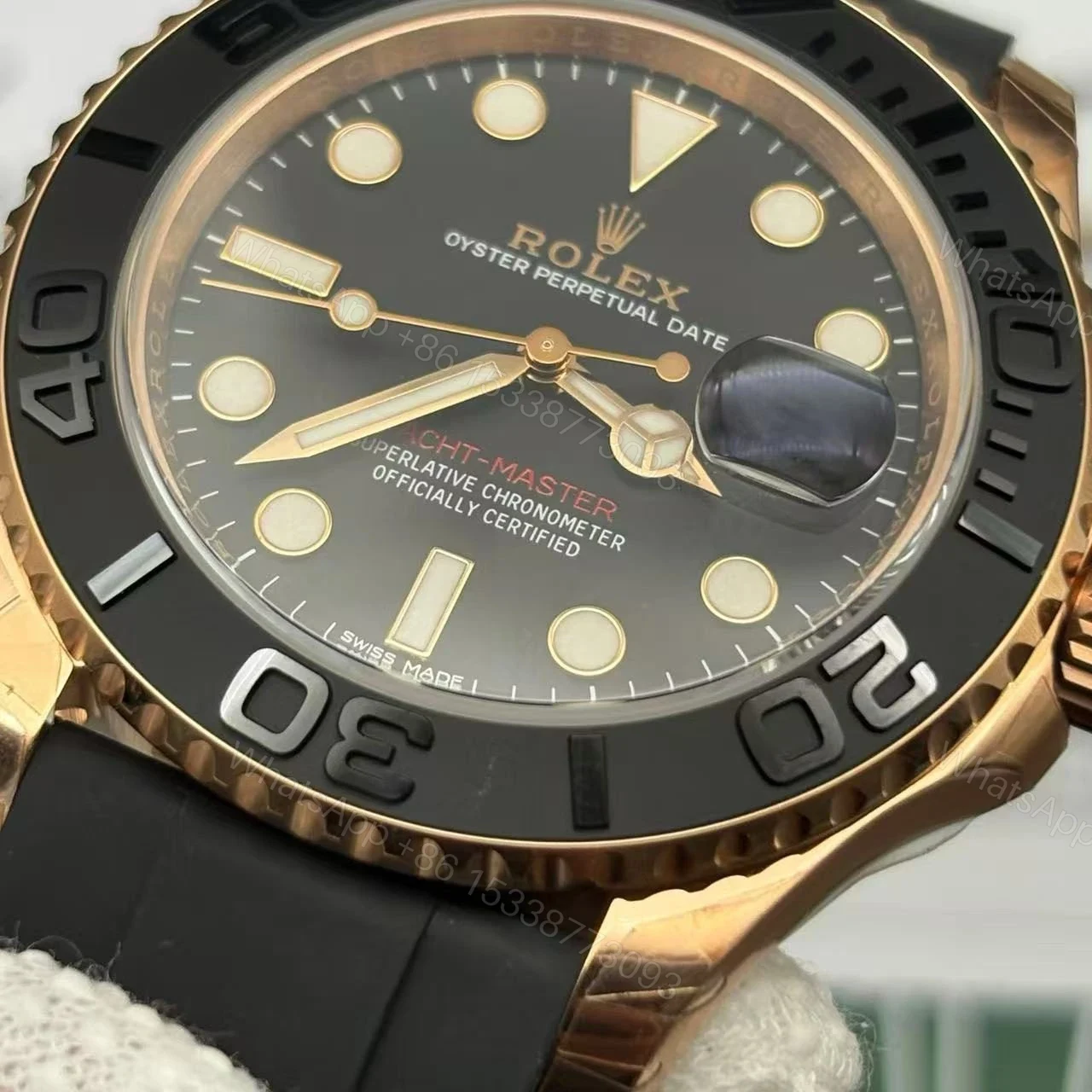 View 4 of Replica Yacht master Watch 1 – Rose Gold Swiss Made Clone