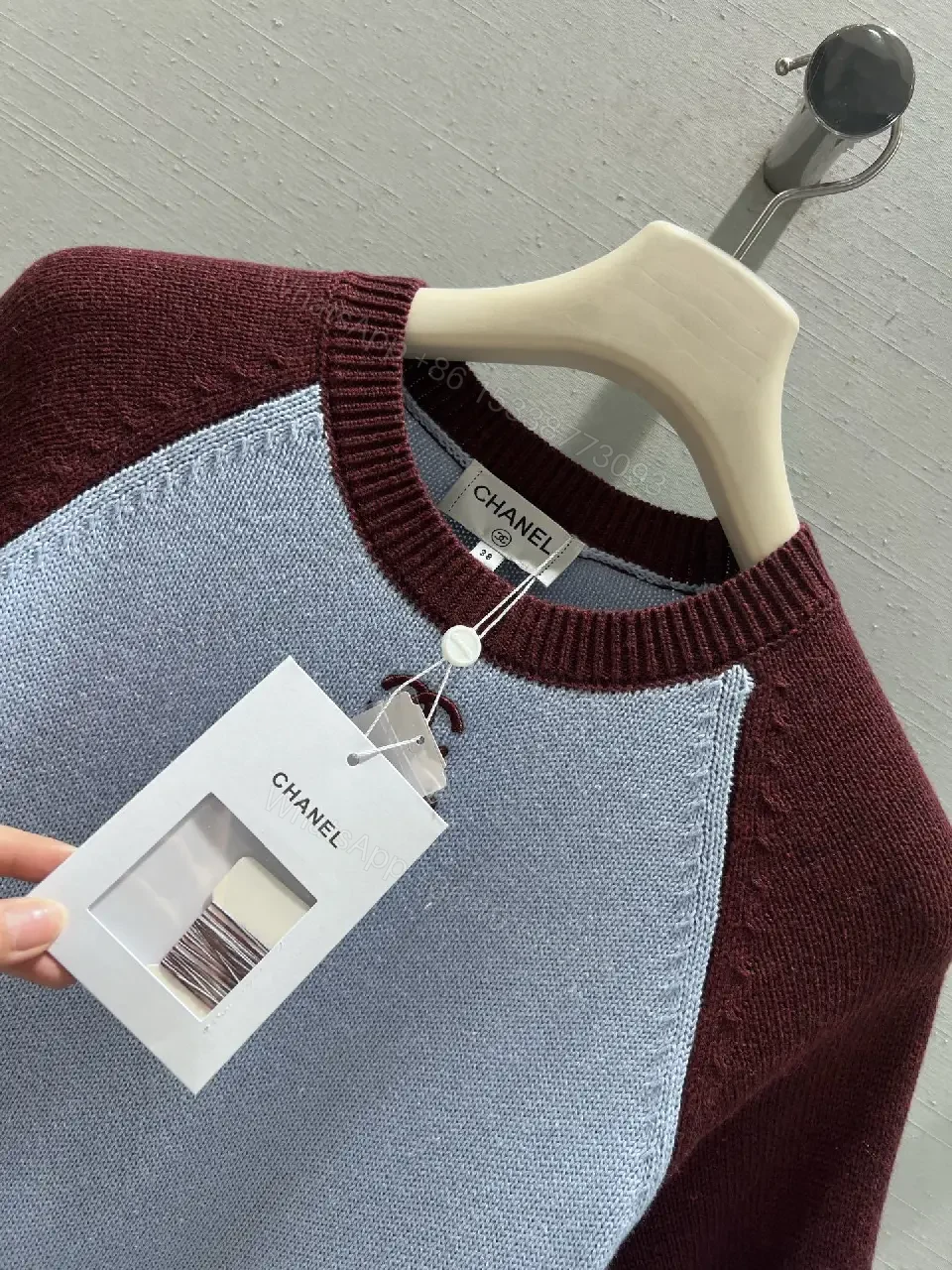 View 7 of Textured Color-Block Knit Tee: Luxe Casual Comfort