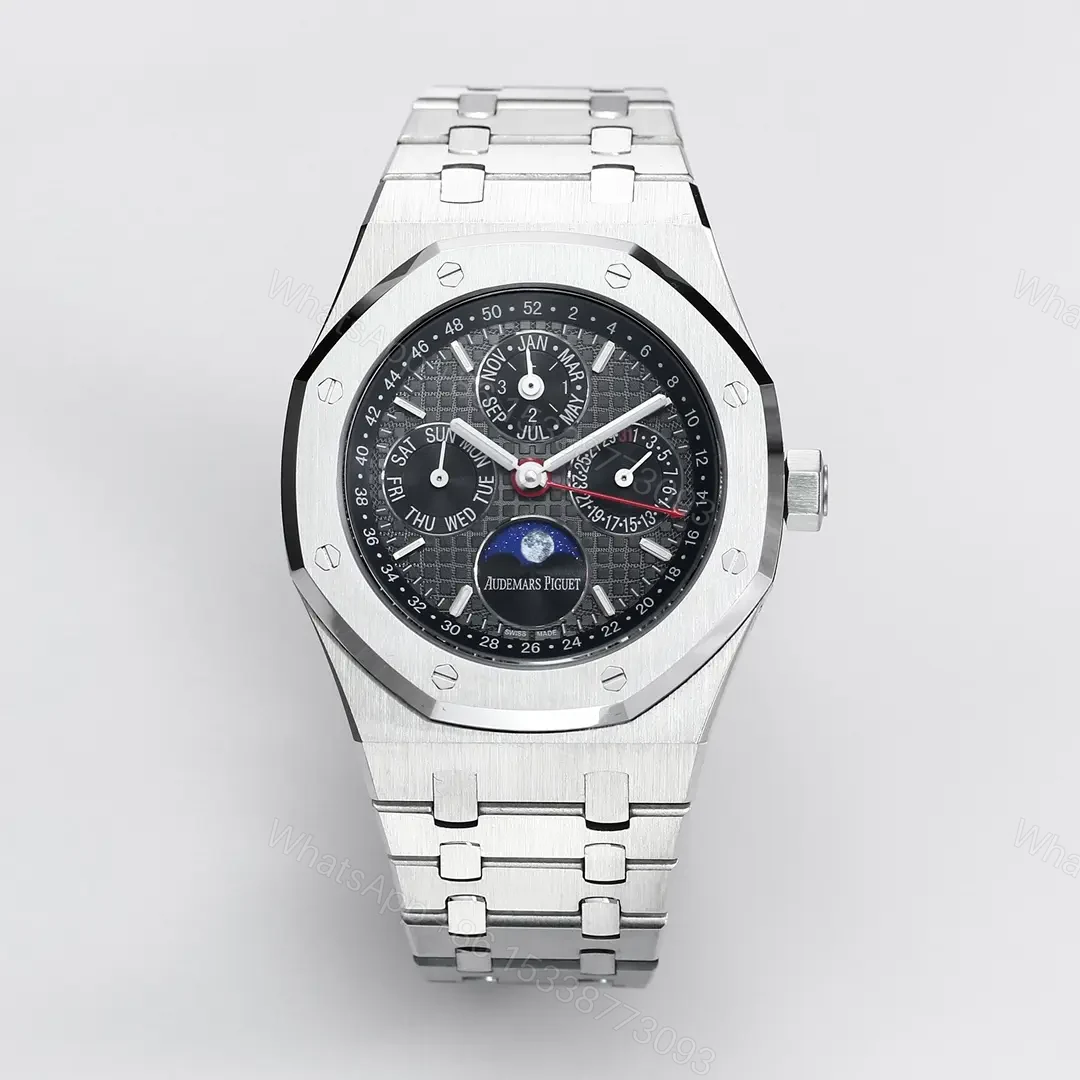 R8 Factory Audemars Piguet Royal Oak Perpetual Calendar Watch – Blue Dial with Stainless Steel Case and Bracelet — view 1