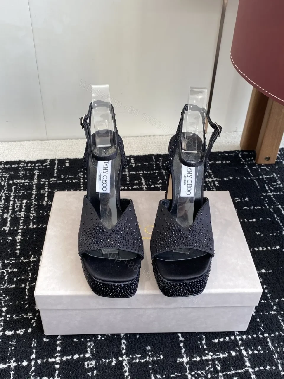 View 8 of Elegant Sandals: Suede-Gloss Open-Toe High Heel for Glam Comfort