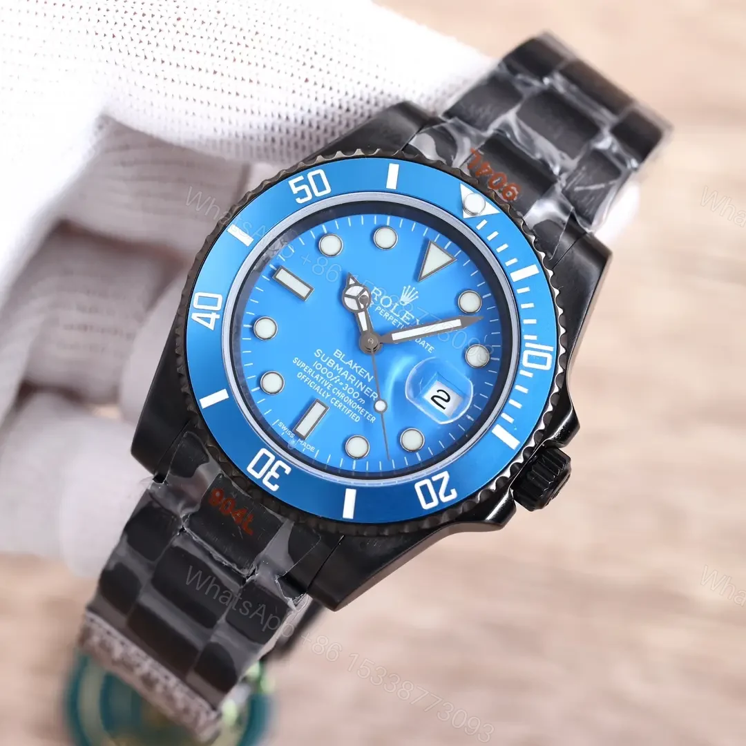 View 5 of Best Rolex Blaken Blue Submariner replica 40MM Black Oyster Bracelet Edition RG-BLAKEN-BLUE-SUBMARINER-BLACK-OYSTER-40