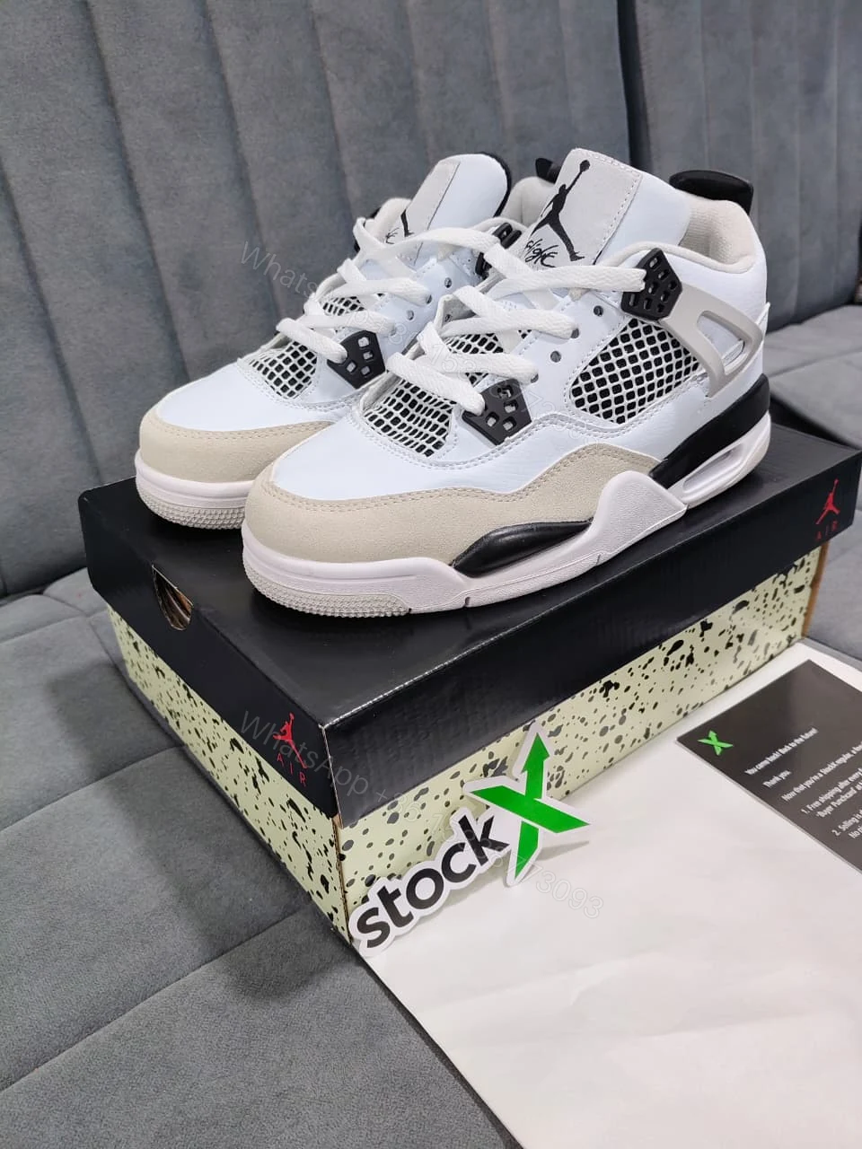 FIRST COPY JORDAN RETRO 4 MILITARY BLACK FOR GIRLS — view 1