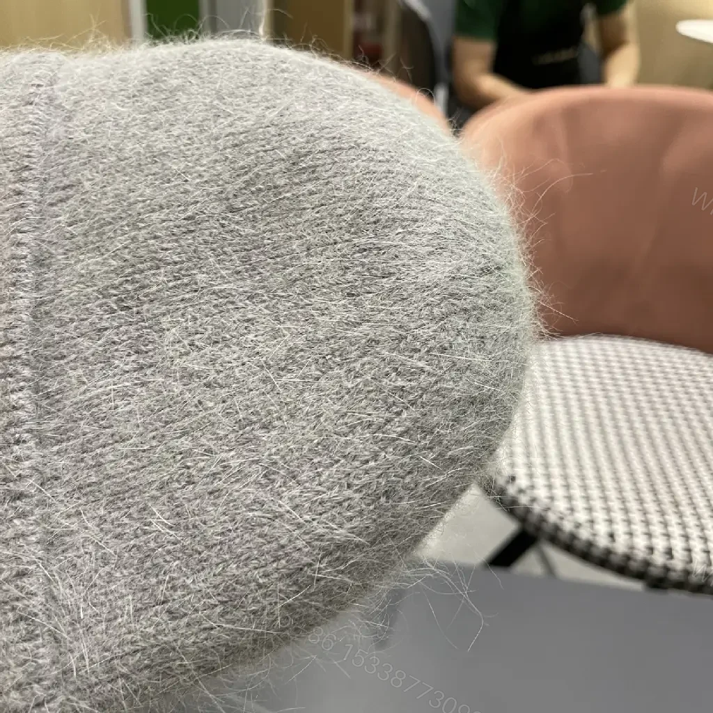 View 9 of Cozy Perimeter Beanie: Textured Knit, Subtle Emblem, Neutral Gray