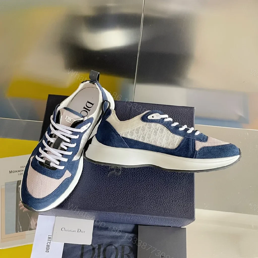 View 9 of Navy Suede-Mesh Hybrid Sneakers with Luxe Comfort