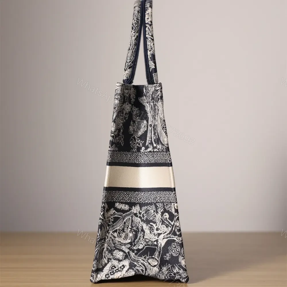 View 5 of 高仿Dior*BookTote系列藍色茹伊手袋L