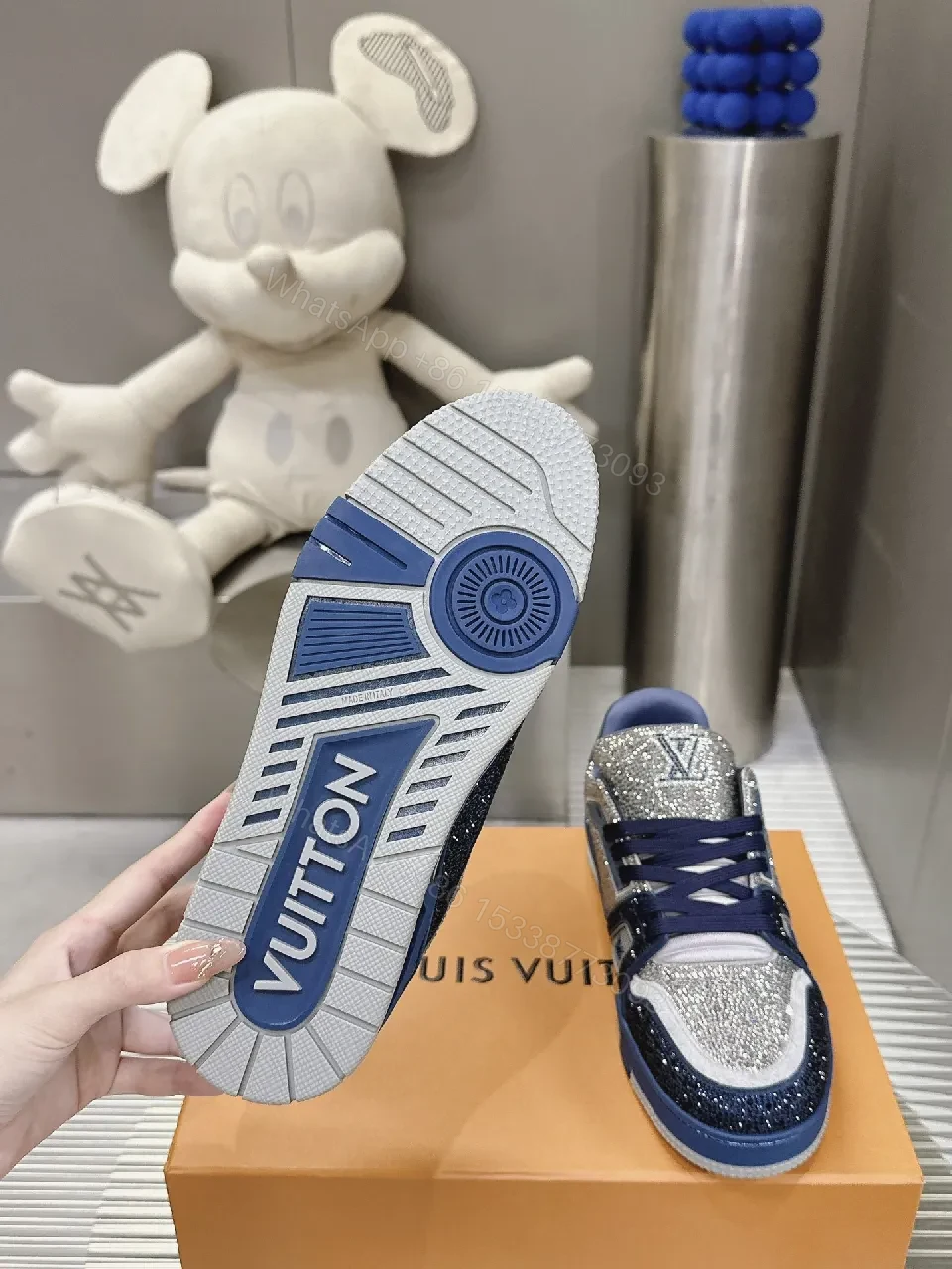 View 2 of Glittery Navy High-Tops: Lux Streetwear Sneaker