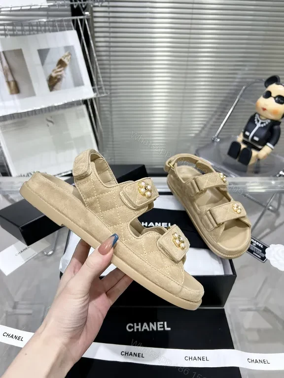 View 2 of Beige Quilted Sandals: Luxury Comfort, All-Day Wear