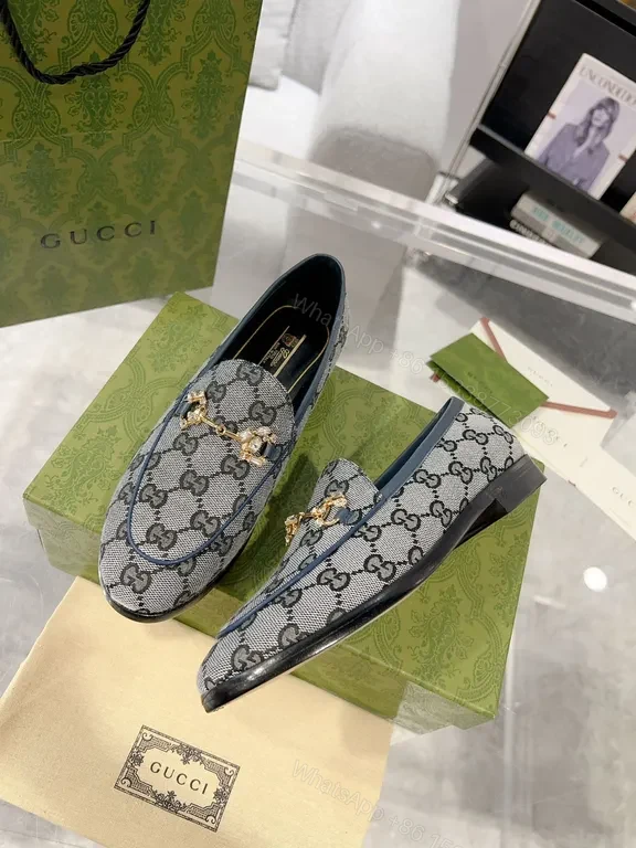View 4 of G-Style GG Leather Trim Loafers: Modern Everyday Luxury