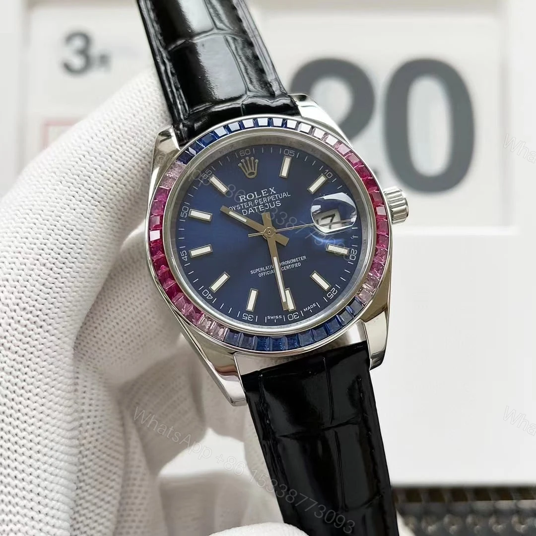 View 5 of Rolex Oyster Perpetual Datejus Navy Blue Dial Ruby Around 40Mm