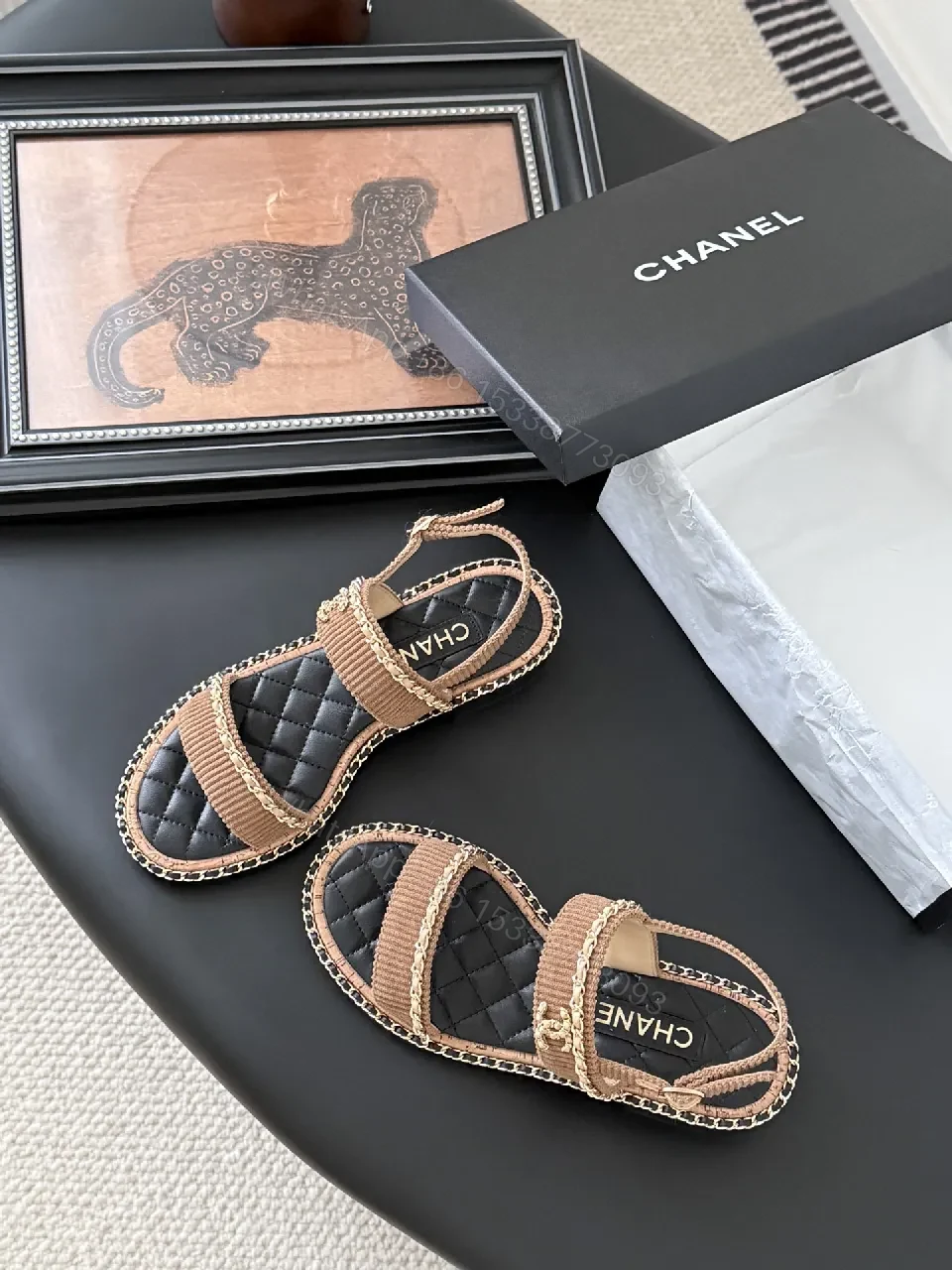 View 4 of Textured-Chic Sandals: Quilted Footbed, Rope-Edge Straps