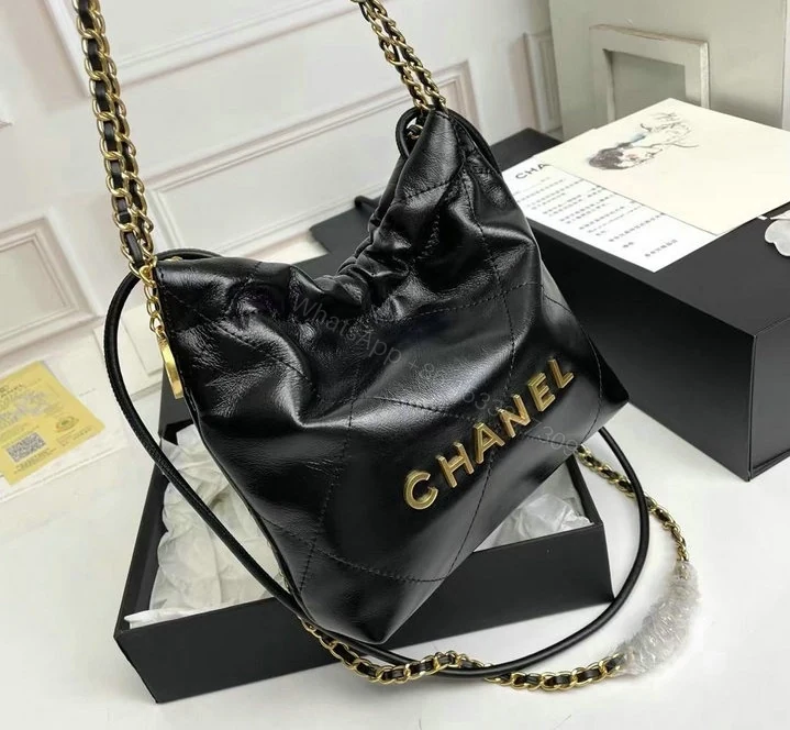 View 2 of Chanel 22 Mini Handbag DF5228 – Black Calfskin
