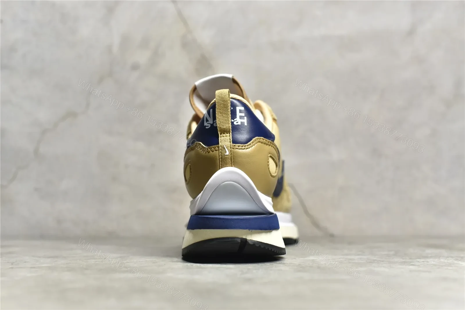View 8 of Sacai × Nike VaporWaffle “Sesame and Blue Void” Replicas