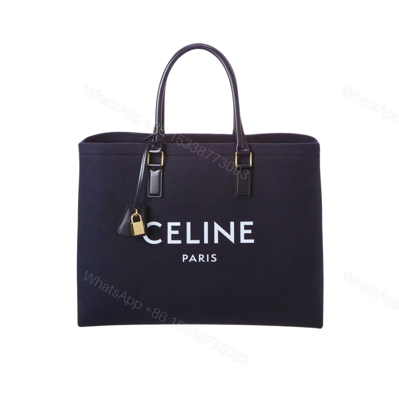 CELINE HORIZONTAL CABAS TOTE CANVAS BLACK 33CM — view 1