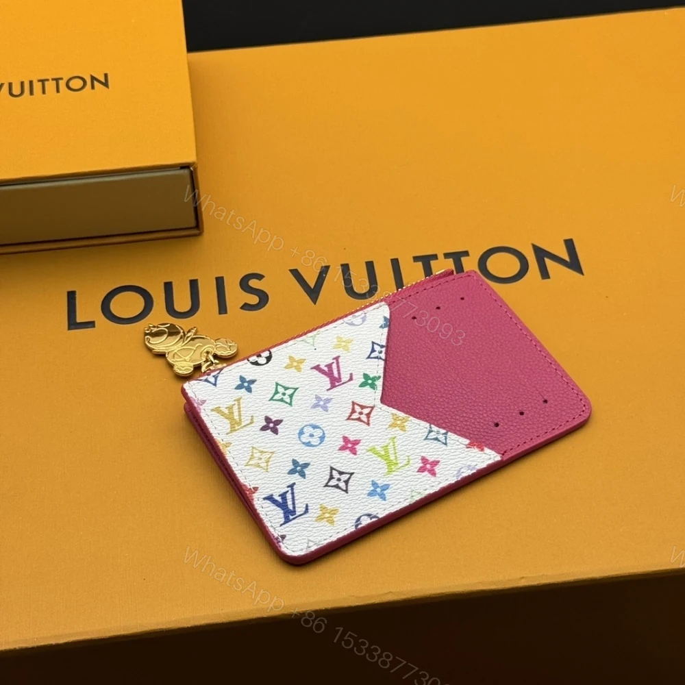 View 2 of LOUIS VUITTON X MURAKAMI ROMY CARD HOLDER KAWAII PINK 12CM M14155