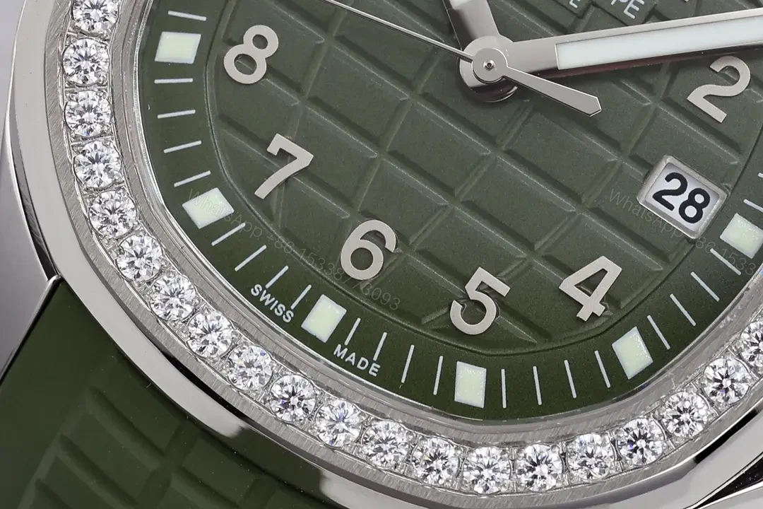 View 5 of Patek Philippe Aquanaut Green Diamond Watch Rubber Strap Ultimate 38MM PP-AQUANAUT-38-GRN-DIA-RUB