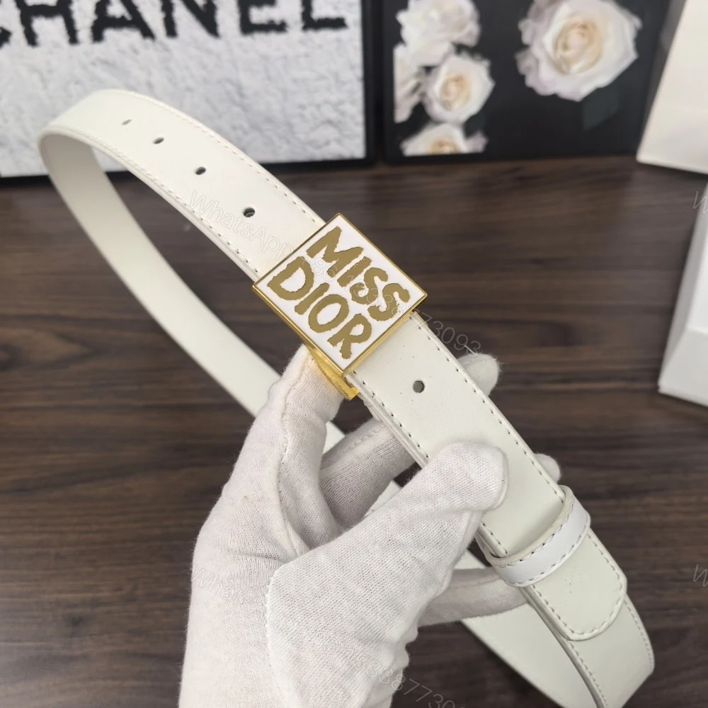 View 3 of DIOR MISS DIOR GRAFFITI BELT WHITE 30MM B0598UMODM030 E01