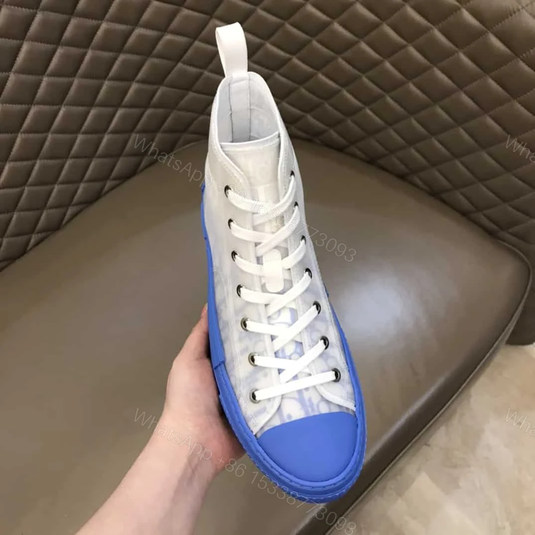 View 4 of B23 HIGH-TOP SNEAKER WITH GRADIENT BLUE DIOR OBLIQUE CANVAS