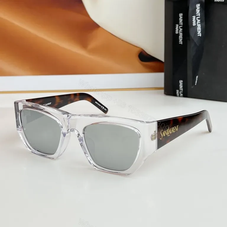 View 6 of Black Acrylic Cat-Eye Sunglasses | Luxe Saint Laurent-Inspired Comfort