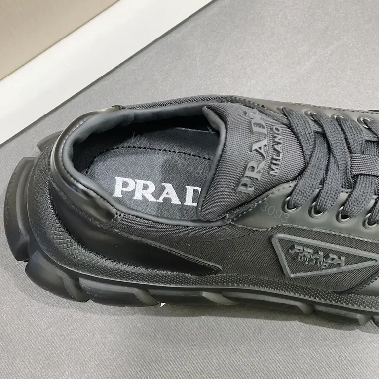 View 7 of Monochrome Prada-Style Leather Sneaker: All-Day Comfort