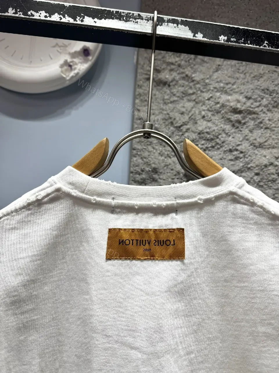 View 9 of Premium White Cotton Tee with Subtle Embroidered Accents
