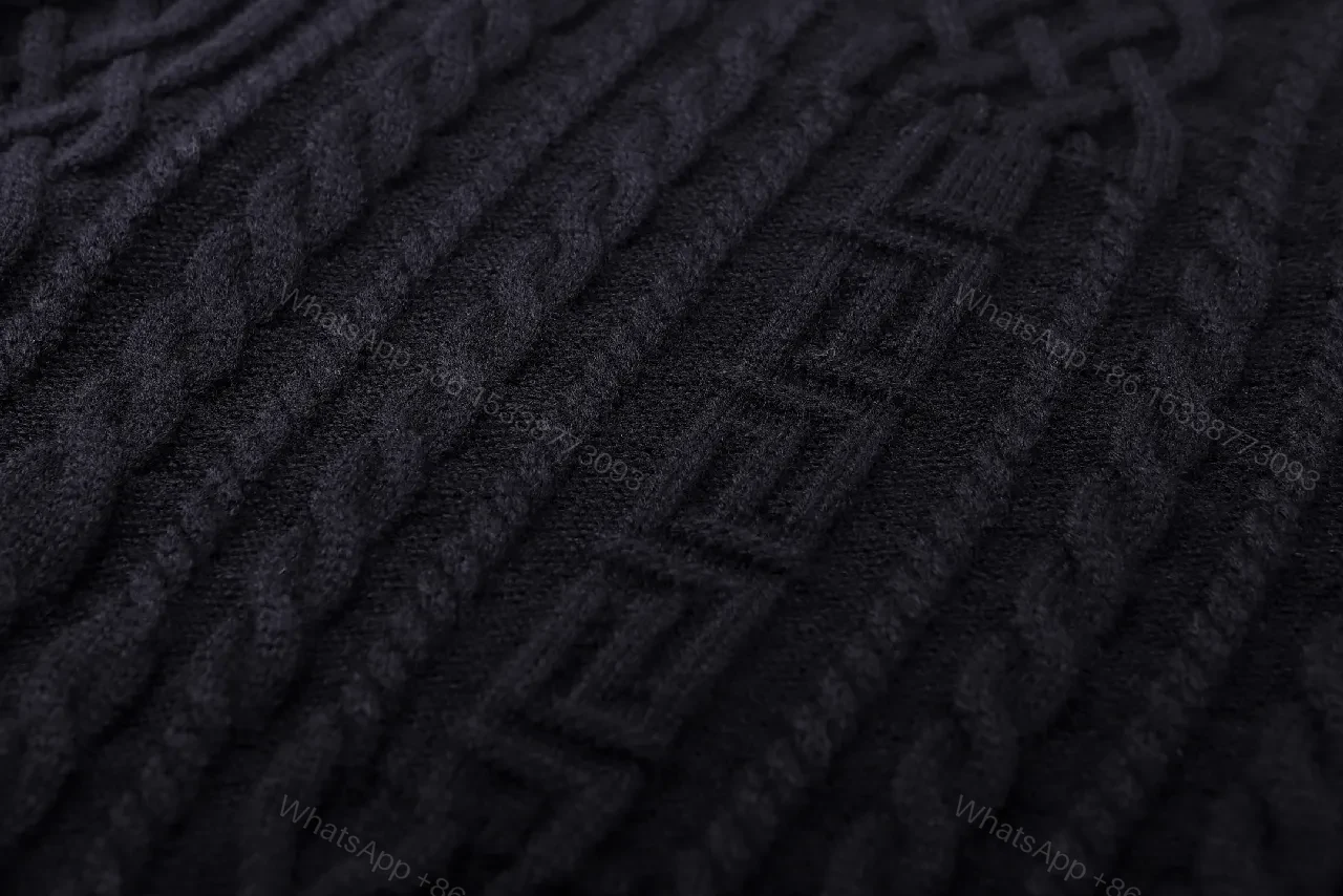 View 9 of Black + Knit + Modern + Medusa texture + Crewneck Sweater